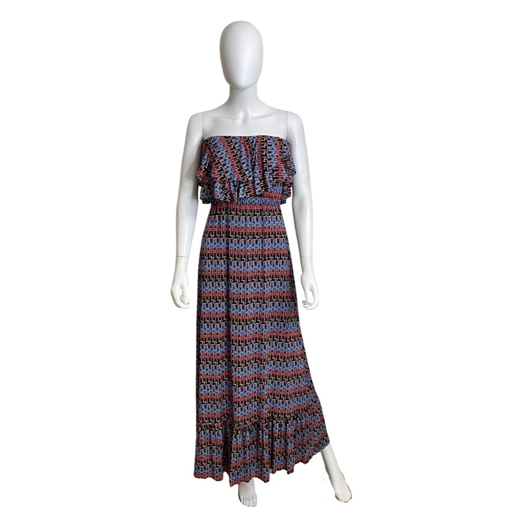 T-Bags Los Angeles - Women's Ruffle Strapless Maxi Dress - Size: Small